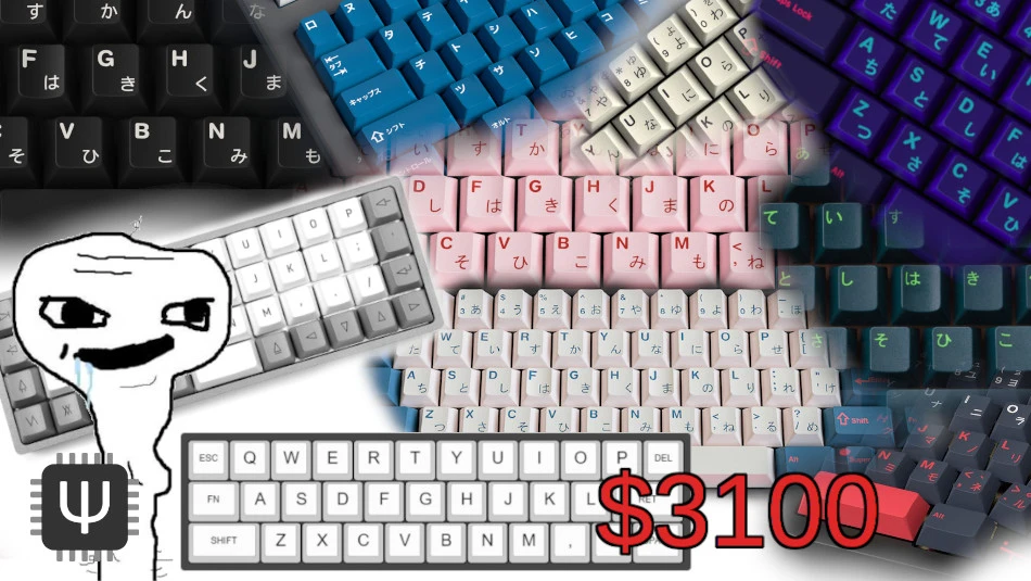 An old wave of weeb GMK keycaps and 30% form factor memes