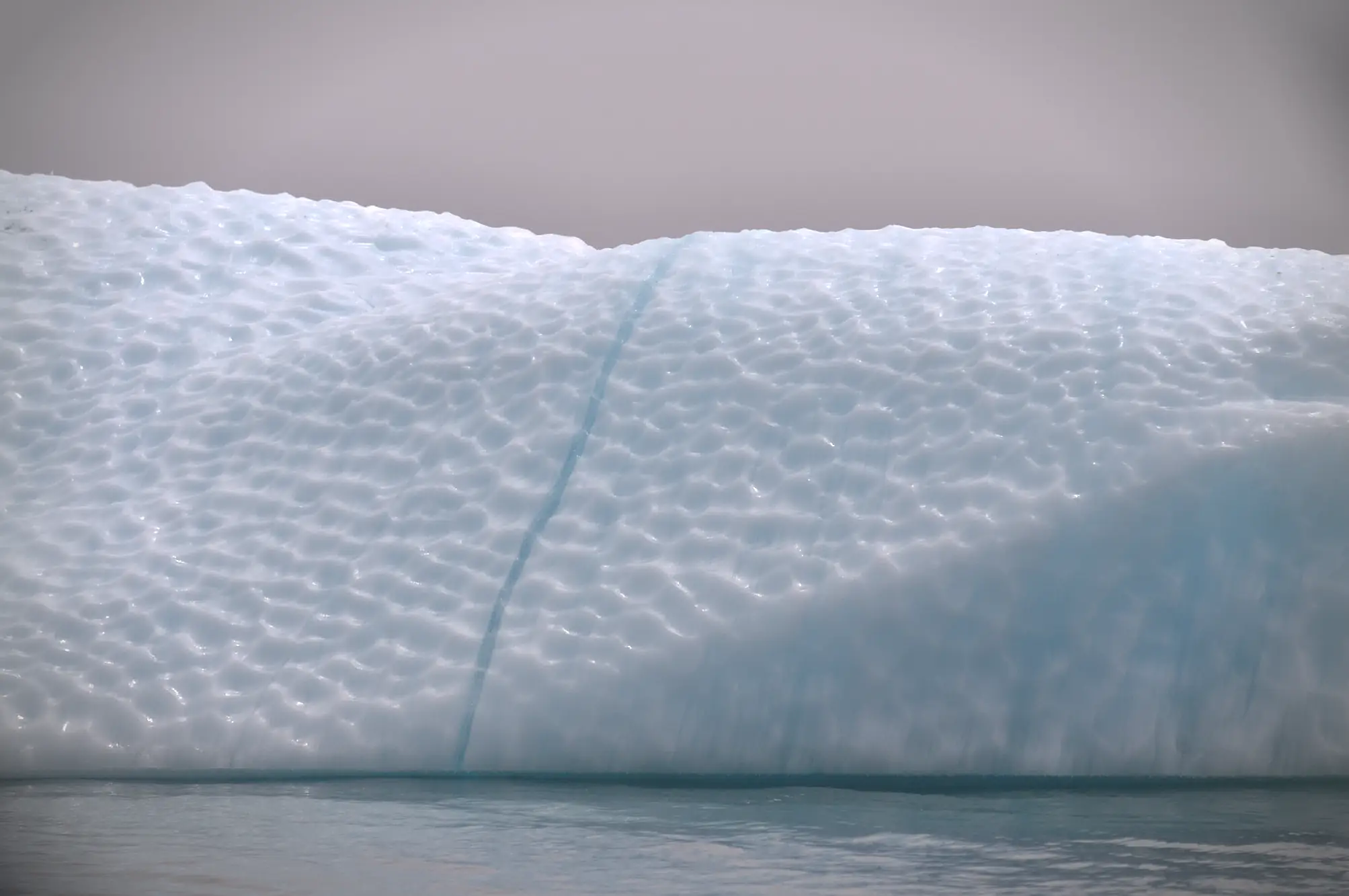 Golfball-like texture of iceberg